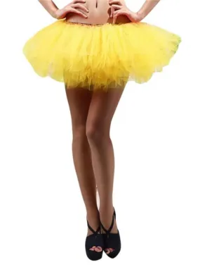 Yellow - 5 Layer Tutu Skirt for Running, Dress-Up, Costumes