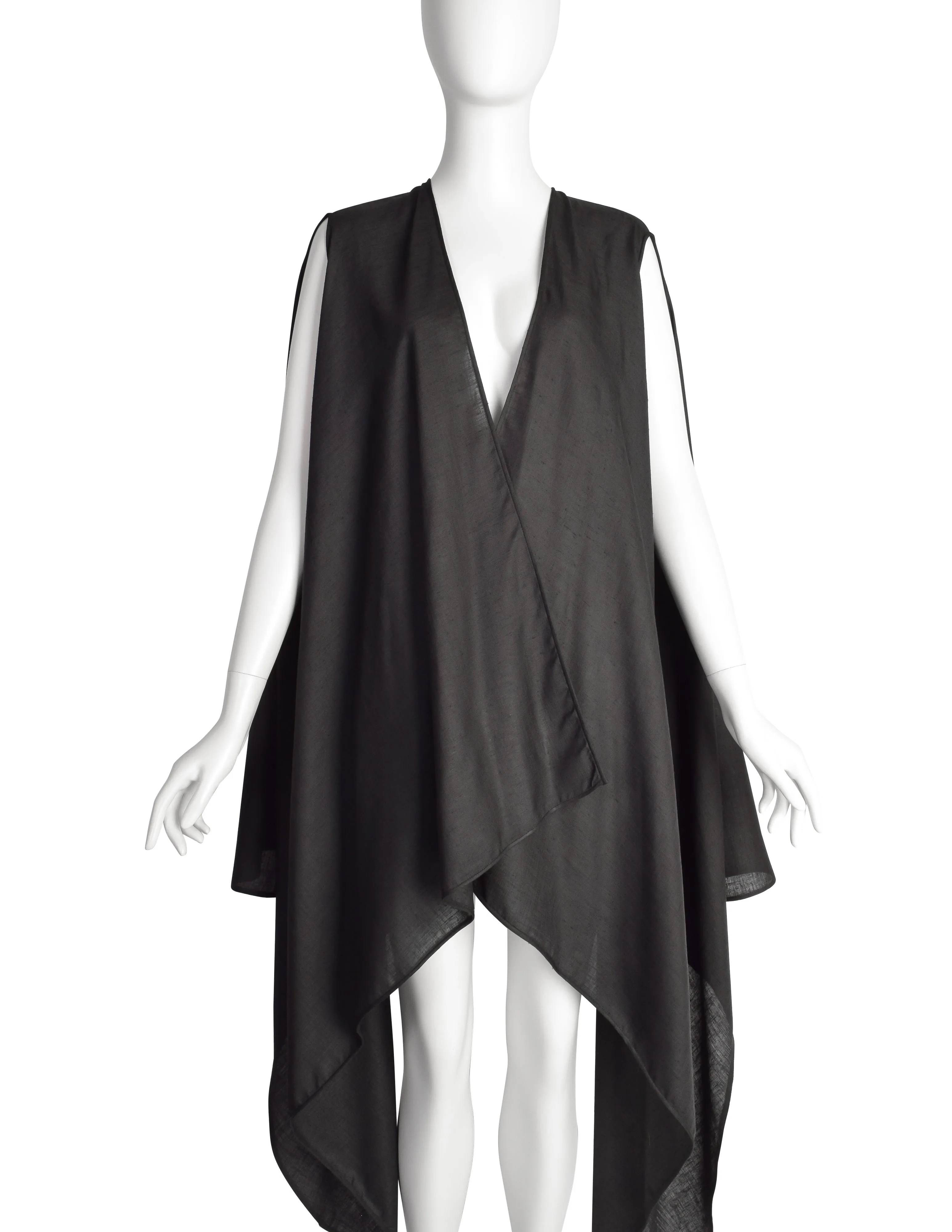 Yuki London Vintage Couture Silk Oversized Draping Vest