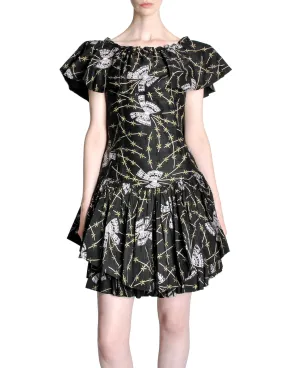 Zandra Rhodes Vintage Butterfly Print Silk Dress